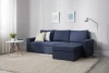 Угловой диван-кровать - аналог IKEA VILASUND, 235х90х155 см, синий (изображение №4)