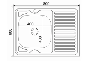 Второе фото. Мойка накладная с крылом MIXLINE 527970
