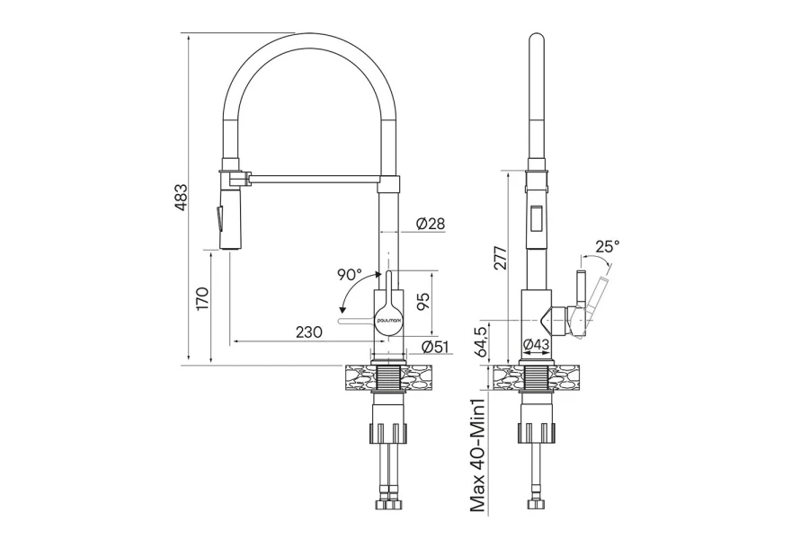 Смеситель для кухни PAULMARK Halt (изображение №13)