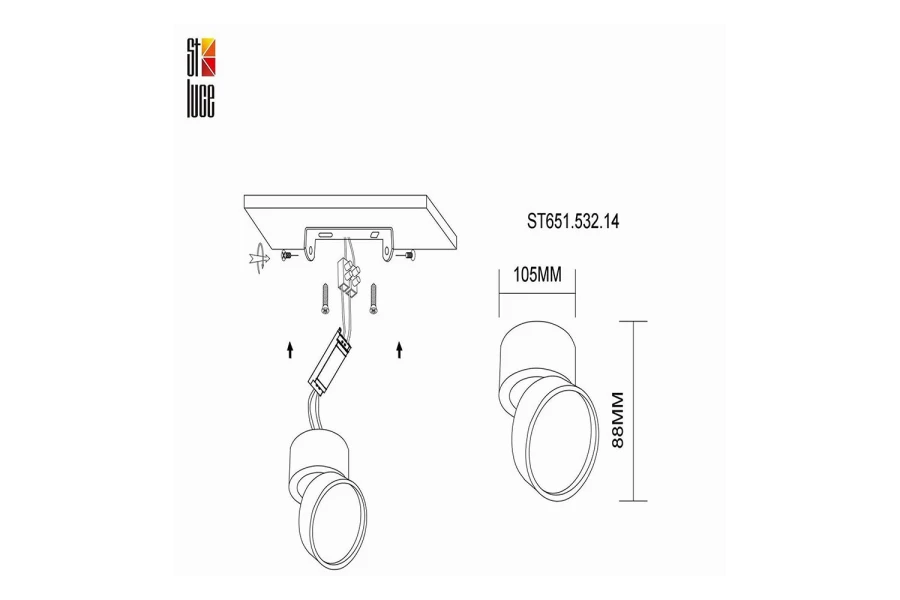 Светильник потолочный LED ST651 (изображение №4)