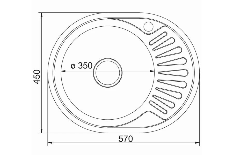 Мойка врезная с крылом MIXLINE 533710 (изображение №2)