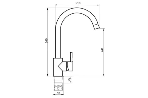 Второе фото. Смеситель для кухни SUS124BLK-017F