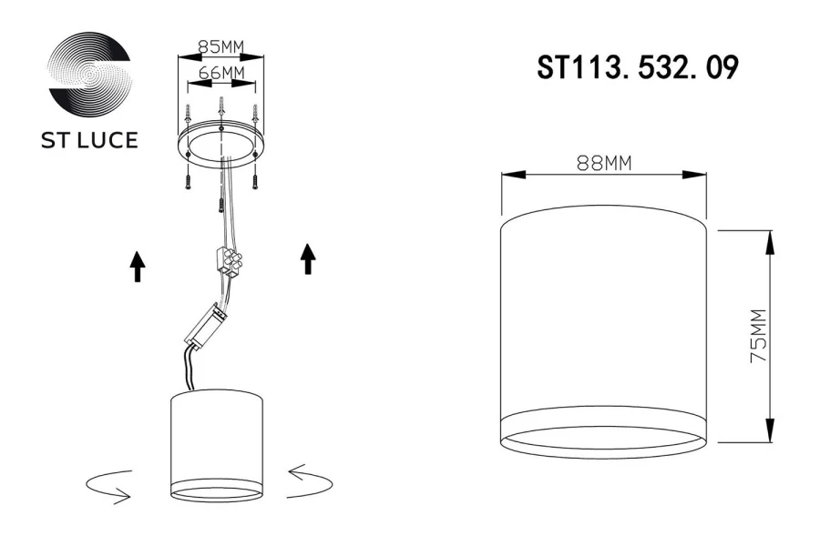 Светильник потолочный ST113.532.09 (изображение №3)