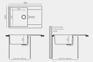 Второе фото. Мойка врезная с крылом Gals-760