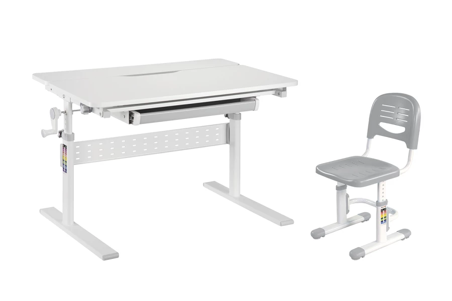 Комплект мебели парта Colore Grey (new) и стул SST3 Grey (изображение №1)