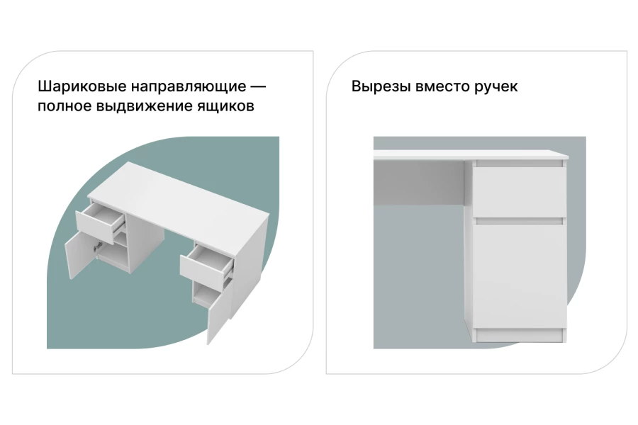 Письменный стол с 2 дверьми и 2 ящиками Сноули (изображение №2)