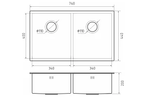 Второе фото. Мойка врезная Rinox