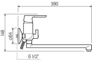 Второе фото. Смеситель для ванны SL123
