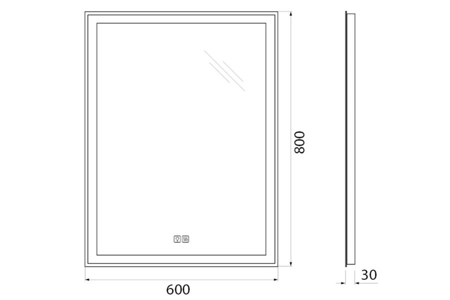 Зеркало с подсветкой SPC-GRT-600-800-LED-TCH-WARM (изображение №6)