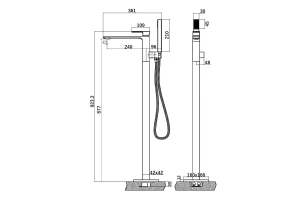 Второе фото. Смеситель для ванны Lutz