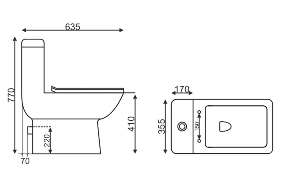Унитаз-монолит EVA GOLD T1020UF с гофрой и подводкой (изображение №5)