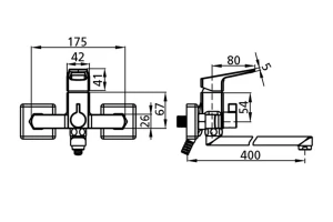 Второе фото. Смеситель для ванны MILARDO Atlantic