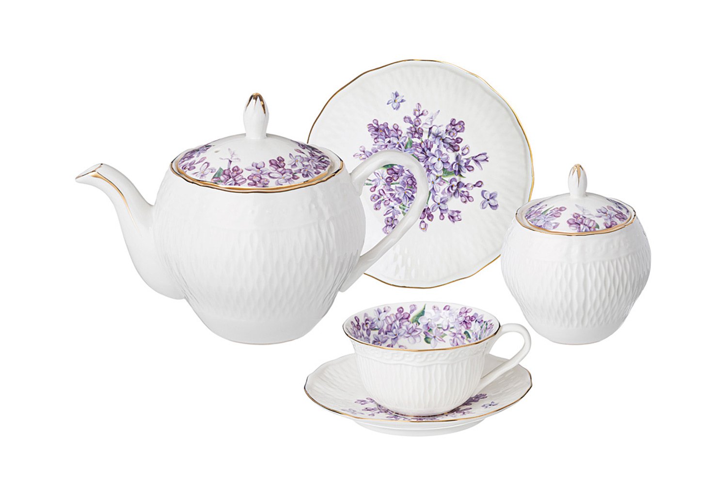 Чайный сервиз на 6 персон Lefard Lilac