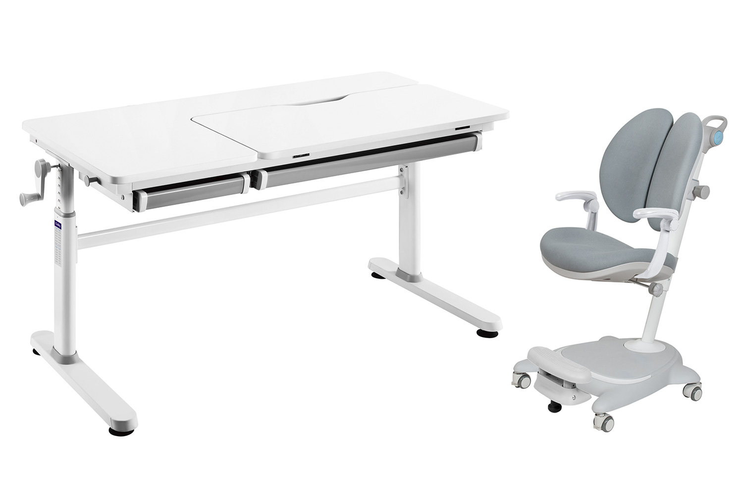 Комплект мебели Cubby парта Iris Grey и кресло с подлокотниками Arnica Grey