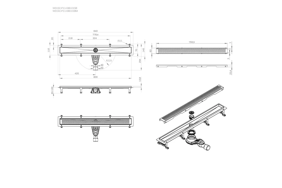 Трап для душа линейный AM.PM Masterflow (изображение №12)