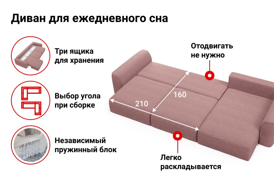 Угловой диван-кровать SOLANA Сиэтл (изображение №3)