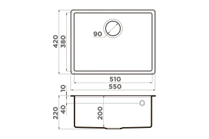 Второе фото. Мойка врезная OMOIKIRI Tedori 54