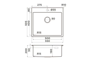 Второе фото. Мойка врезная OMOIKIRI Amadare 55