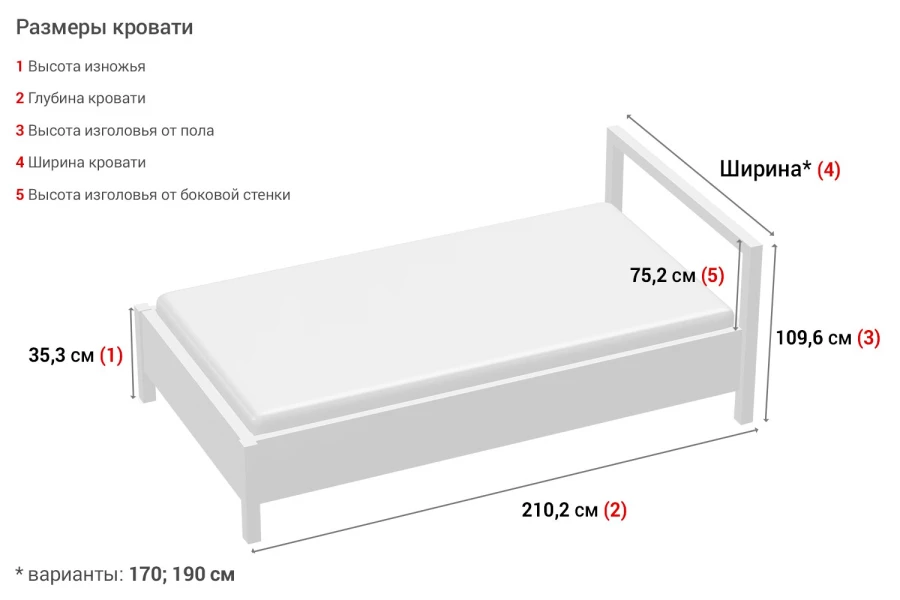 Каркас кровати Лучидо (изображение №10)