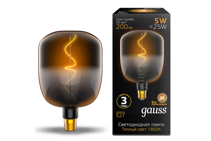 Лампа светодиодная Gauss Filament Black-clear flexible 5W (изображение №2)