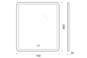 Второе фото. Зеркало с подсветкой SPC-MAR-700-800-LED-TCH-WARM