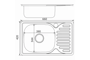 Второе фото. Мойка врезная с крылом MIXLINE 530531