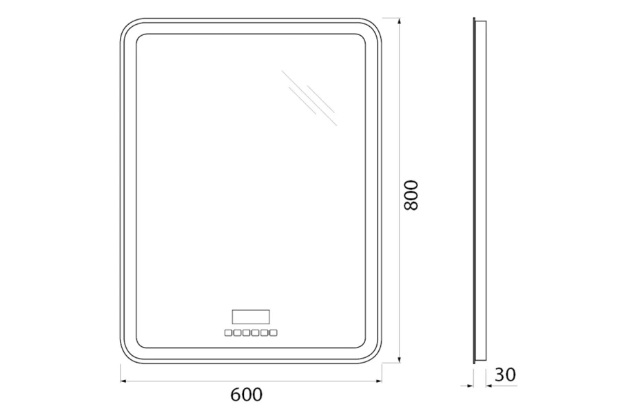 Зеркало с подсветкой SPC-MAR-600-800-LED-TCH-RAD (изображение №7)