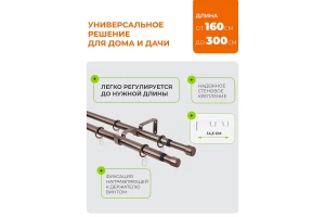 Второе фото. Карниз-телескоп двойной 56