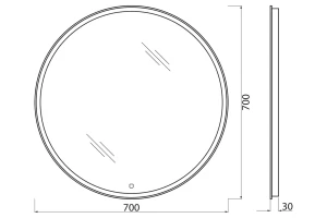 Второе фото. Зеркало с подсветкой SPC-RNG-700-LED-TCH