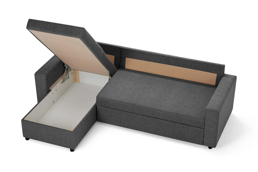 Угловой диван-кровать - аналог IKEA VILASUND, 235х90х155 см, серый (изображение №12)