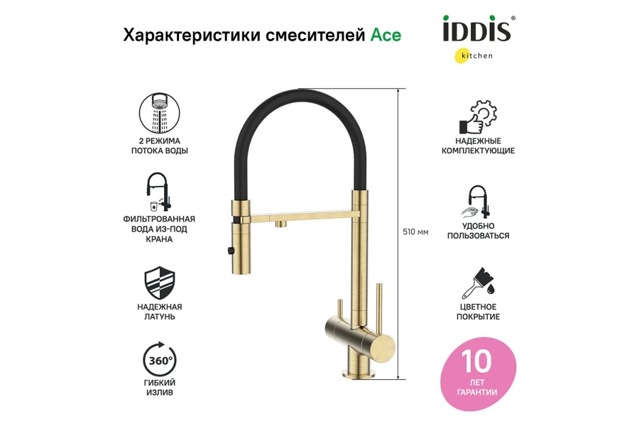 Смеситель для кухни IDDIS Ace (изображение №5)