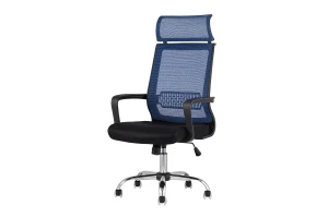 Кресло офисное - IKEA STYLE, 60х117х70см, синий/черный, СТАЙЛ ИКЕА