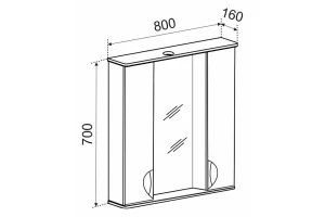 Второе фото. Зеркальный шкаф Милли
