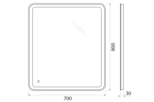 Второе фото. Зеркало с подсветкой SPC-MAR-700-800-LED-TCH