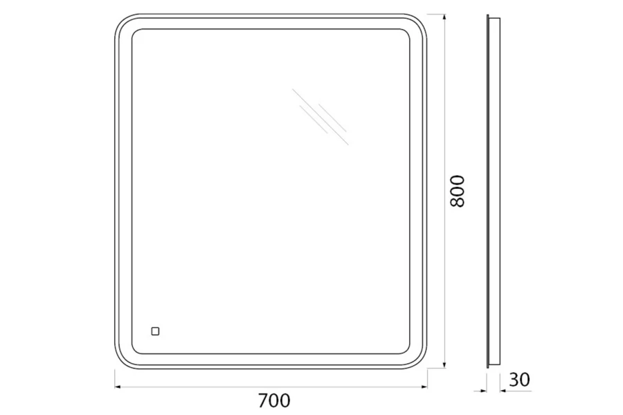 Зеркало с подсветкой SPC-MAR-700-800-LED-TCH (изображение №6)