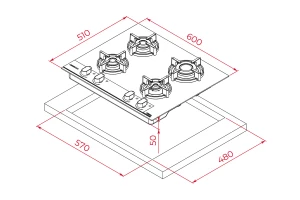 Второе фото. Газовая варочная панель Teka Infinity GBC 64-G1 GBN