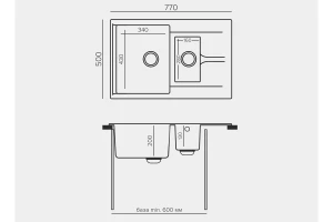Второе фото. Мойка врезная с крылом Brig-770