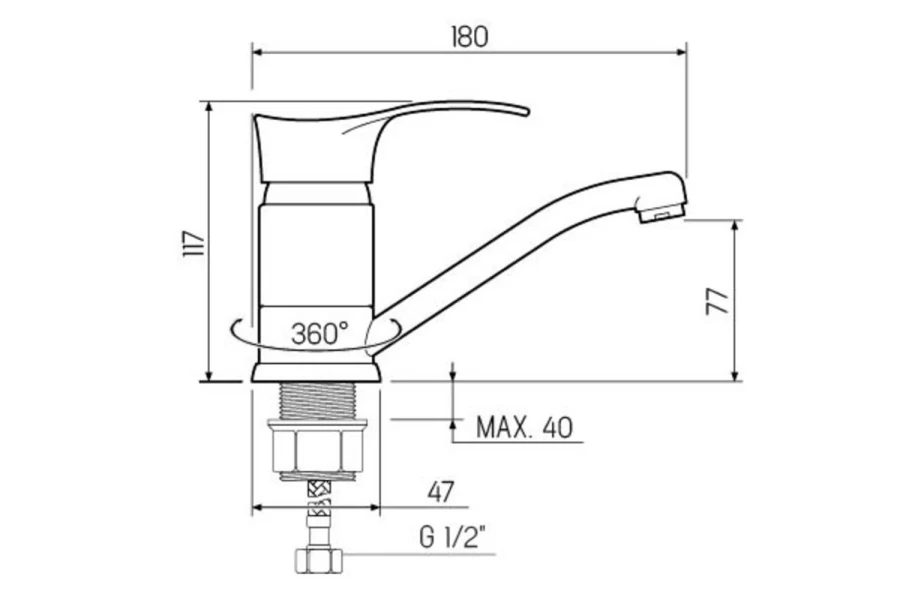 Смеситель для кухни SL86-004FBS-15 (изображение №5)