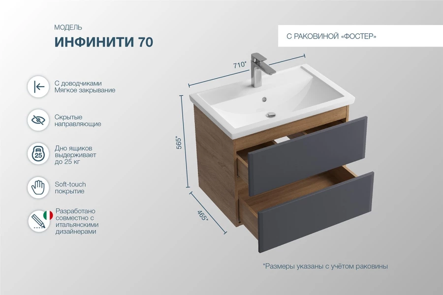 Тумба подвесная Sanstar Инфинити (изображение №5)