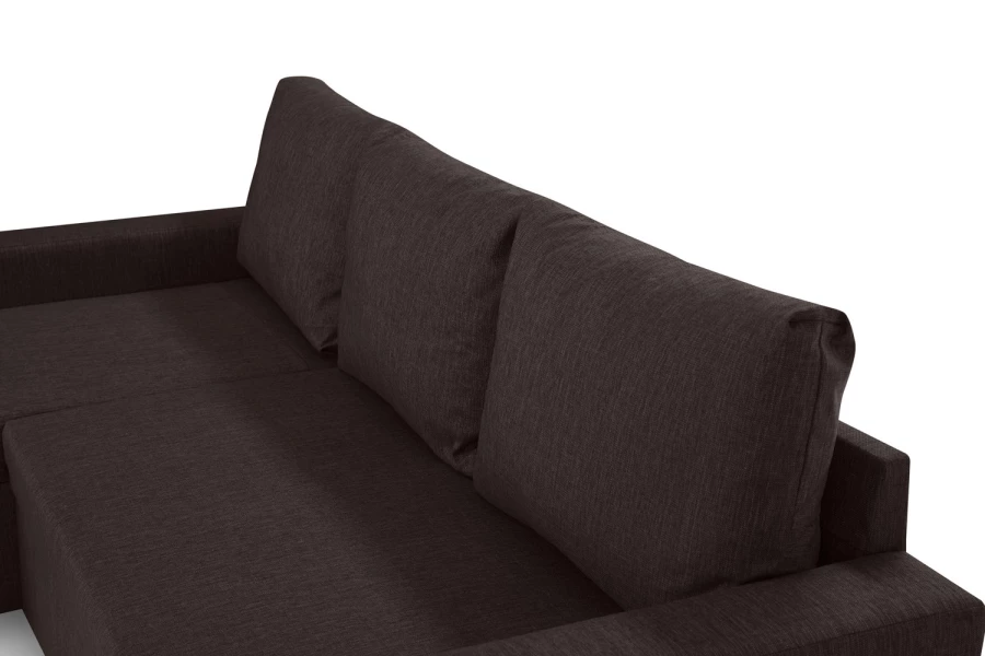 Угловой диван-кровать - аналог IKEA VILASUND, 235х90х155 см, коричневый (изображение №9)