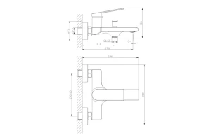 Второе фото. Смеситель для ванны и душа Gauss