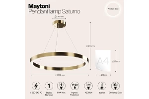 Второе фото. Светильник подвесной Saturno