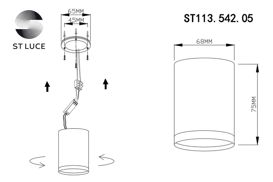 Светильник потолочный ST113.542.05 (изображение №3)