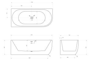 Второе фото. Ванна пристенная AB9315