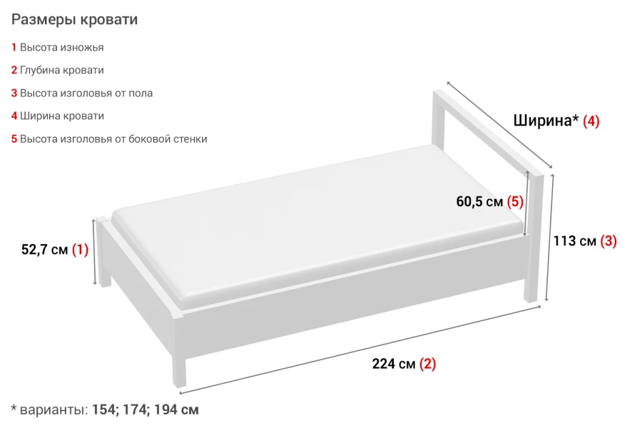 Кровать с подъёмным механизмом Корсика (изображение №8)