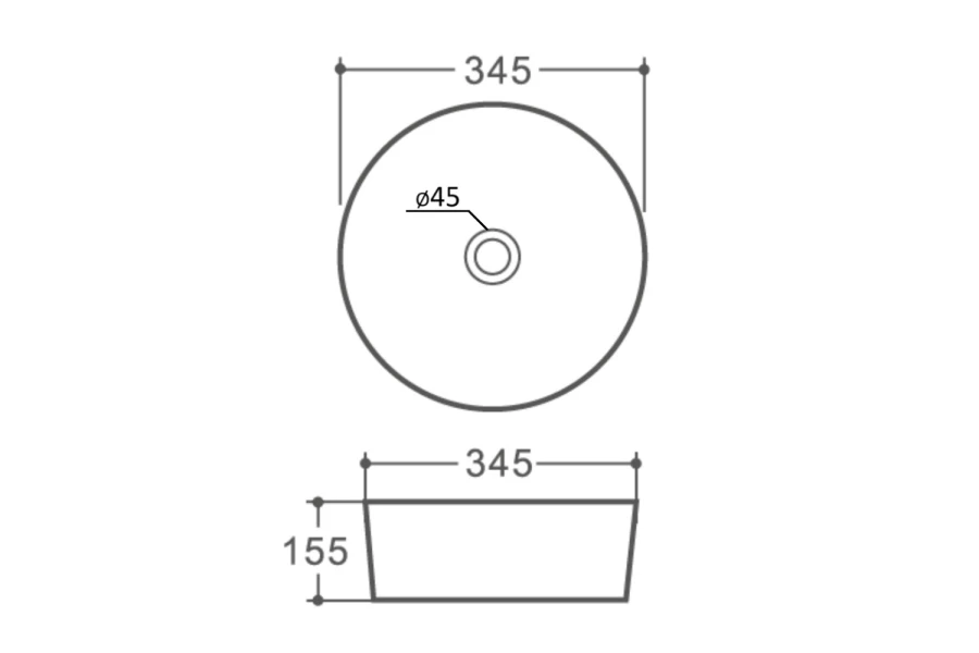 Раковина накладная ORANGE B07-345W (изображение №5)