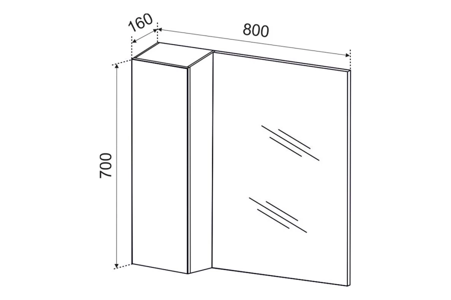 Зеркальный шкаф Стоун 80 (изображение №3)