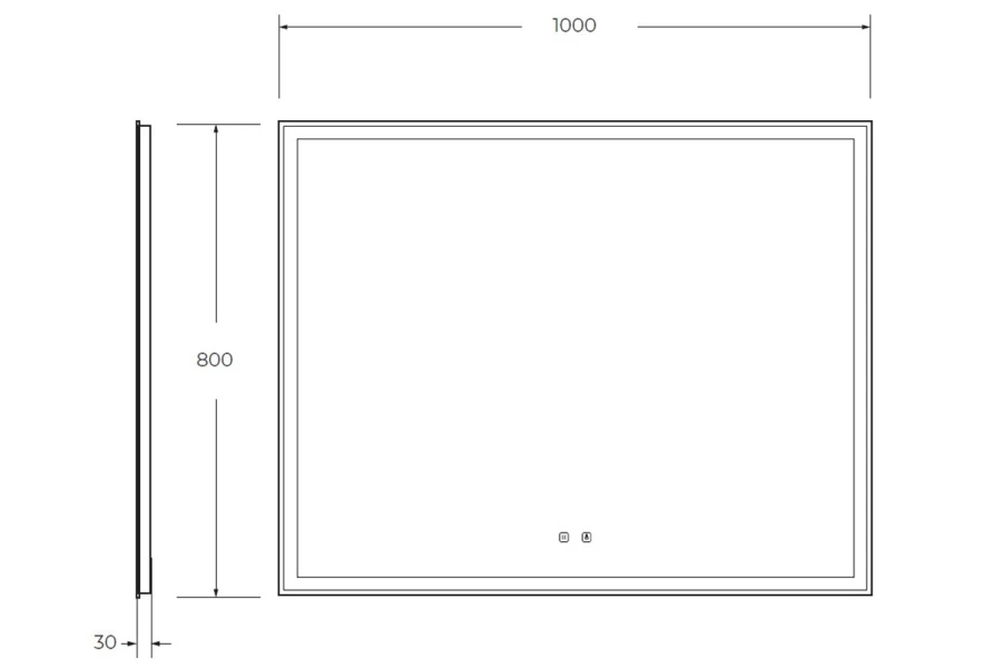 Зеркало с подсветкой SPC-GRT-1000-800-LED-TCH-SND (изображение №6)