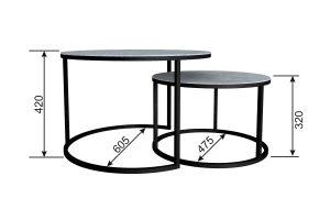 Второе фото. Набор журнальных столов лофт Duae