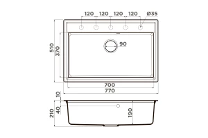 Второе фото. Мойка врезная OMOIKIRI Daisen 77
